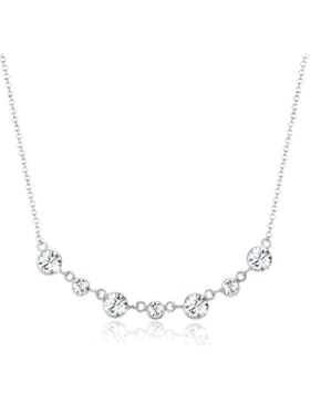 Elli Damen Halskette 925 Sterling Silber mit Swarovski Kristallen 45 cm weiß 0109341713_45