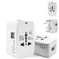 Shahn Universal Adapter Worldwide Travel Adapter with Built in Dual USB Charger Ports