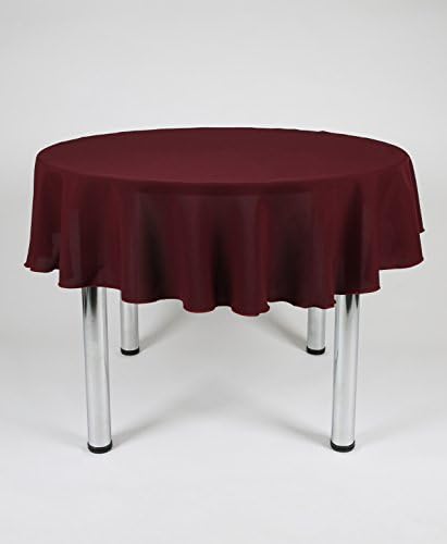 Dark Burgundy (Dark Wine) Large Round Lightweight Fabric Tablecloth 90" Diameter (229cm) With 2 Side Joins (Polyester, not cotton)