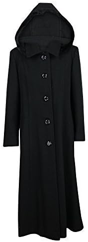 Ladies Coat Wool Mix Cashmere Womens Jacket Hood Faux Fur Long Fashion Warm New