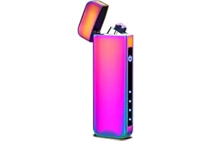 Saibit Electric Lighter, Dual Arc USB Rechargeable Lighter, Waterproof Safety Windproof Flameless Electronic Lighter for Cigarette, Candle, BBQ Camping Stove Activity (Multi)