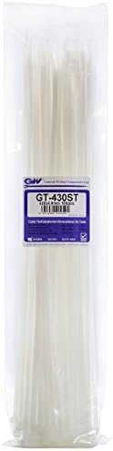 GW Wiring Products, Cable Tie 430 x 4,8 mm, Natural, 100 pcs, GT-430STC, Set of 100 Pieces