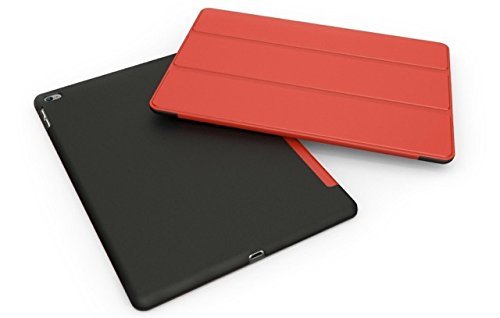Khomo iPad Mini 4 Hülle Case Rot und Schwarzes Gehäuse mit doppelten Schutz ultra dünn und leicht, Smart Cover – Red and Black - 2