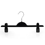 Hangerworld 60 Schwarze Kunststoff Kleiderbügel mit verstellbaren Klemmen für Hosen/ Röcke – 36cm breit - 2