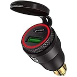 USB-Zigarettenanzünder-Adapter für BMW Motorrad DIN/Hella EU Stecker - Dual Ladegerät Adapter Steckdose USB C PD 3.0 & QC 3.0