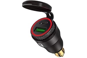 SKINGHONG USB-Zigarettenanzünder-Adapter für BMW Motorrad DIN/Hella EU Stecker - Dual Ladegerät Adapter Steckdose USB C PD 3.0 & QC 3.0 Schnellladung Buchse für Motorrad Boot LKW Wohnwagen ATV