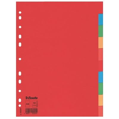 Esselte Pendaflex A4 10 à intercalaires Economy Cartes Dividers - Multicolore