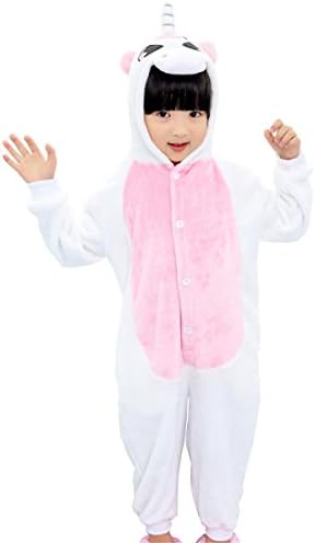 Triseaman Kids Sleepsuit Unicorn Pajamas Halloween Cosplay Costume Onesie 10 colors available Pink Unicorn M
