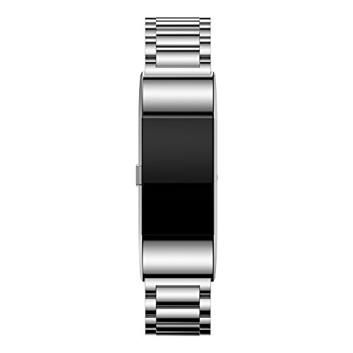 Fitbit Charge 2 Armbänder, IVSO Edelstahl Metall Armband Ersatz Uhrenarmband für Fitbit Charge 2 Armband Zur Herzfrequenz und Fitnessaufzeichnung (Für Fitbit Charge 2, Silber) - 4