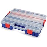 Workpro Profesyonel İstiflenebilir Organizer, 17 G&ouml;zl&uuml;, 38x30x6.8cm, Şeffaf Kapaklı, Polipropilen, Ayarlanabilir B&ouml;lmeli