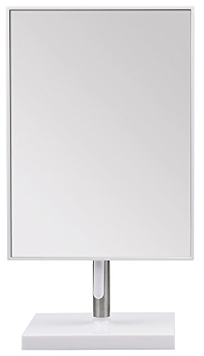 Kosmetex Großer Stand-Spiegel, weiß mit Drehscharnier -Griff 16 x 21 cm Kosmetik-Spiegel neigbar, Groß - 4