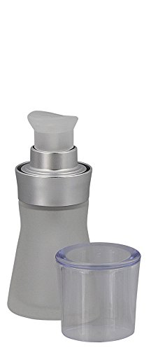 Glas-Flakon, tailliert, matt, m. silber Gel-Spender Kosmetex Pumpspender, 15 ml leer, 1× 15 ml Gel-Spender