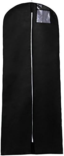 TUKA 71" Breathable Garment Cover High Quality, 180 cm x 60 cm Wedding Gown Dress Clothes Bag, for Wedding Dress evening dress suit coat etc. Full Length Zip &amp; Pocket for accessories, TKB1003 Black