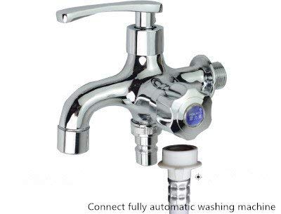 Bathroom Sink Taps,Faucet Faucet Tap Taps Multi-Function Washing Machine mop Pool Full Copper 4/6 Points Double Head Double use one into Two Out Three-Way Water Valve Quick Open, C1