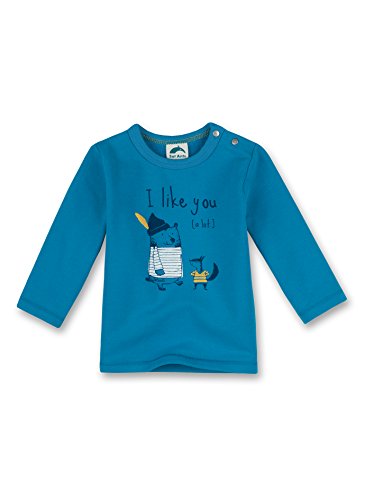 Sanetta Baby Boys 0-24m 113139 Sweatshirt, Blue (Cool Turquoise 50120), 0-3 Months (Manufacturer size: 56)