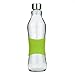 Produktbild Grip & Go 1.0L Glas Wasserflasche / Kühlschrank Flasche - Rutschfester Silikongriff - Edelstahldeckel - GRUNE