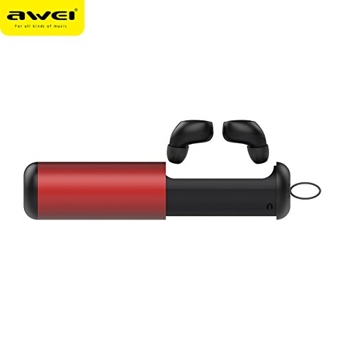 Preisvergleich Produktbild GAOWORD Bluetooth-Kopfhörer Mit Mini-Eigenem Ladefach, Wireless T5 Binaurale Kopfhörer, Bluetooth 5.0 Sport-Headset, IPX7 Sweatproof Stereo-Universal-Ohrhörer Für iPhone Android Phone,Red