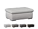 Produktbild Cavadore Couch-Hocker Claanc in Lederoptik / Gepolsterter, weißer Hocker mit Steppoptik / Chromfarbene Füße / Maße: 102 x 42 x 68 cm (BxHxT) / Kunstleder in weiß