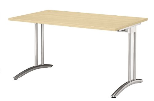 Schreibtisch Hammerbacher Serie B 120 cm Hhenverstellbar Holz / Stahl Dekor whlbar, Dekor:Weiss Schreibtisch Hammerbacher Serie B 120 cm Hhenverstellbar Holz / Stahl Dekor whlbar, Dekor:Weiss