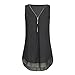 Produktbild Damen Sommer Reißverschluss Tank Crop Tops Vest Tanktops Weste Cami DOLDOA Oberteile T-Shirt Geburtstags Geschenk Für Frauen Mädchen Freundin (EU:50, Schwarz - 5)