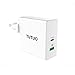 Price comparison product image TUTUO 60W USB C PD Fast Wall Charger (Power Delivery), Quick Charge 3.0 Power Adapter with UK/EU/US Plug for iPhone X / 8 Plus, MacBook Pro, Galaxy S10, Pixel 3XL, Huawei P30 P20 Mate 20 Pro