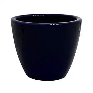 ShopMeFast Glossy Round Shape Handcrafted Ceramic Pots Ceramic Planter for Indoor Plants/Planters,Home Decor,Garden Decor,Office Dcor (Color: Dark Blue)(L:9 cm, W:9 cm, H:8 cm)