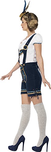 Smiffys Adult Women's Traditional Deluxe Bavarian Costume, Lederhosen and Top, Around the World, Serious Fun, Size M, 45264