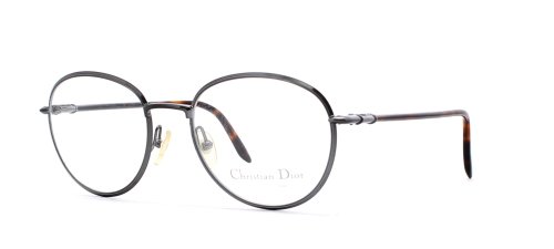 Christian Dior 2060 20Z Black Brown Round Certified Vintage Eyeglasses Frame For Mens and Womens