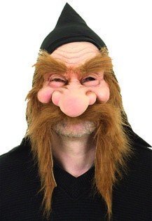 Halbmaske für einen Gnom oder Zwerg: schwarz, weiß oder braun, Farbe:braun