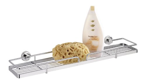 WENKO 17837100 Power-Loc Maxiablage Sion - Befestigen ohne bohren, Stahl, 56 x 6 x 13 cm, Chrom