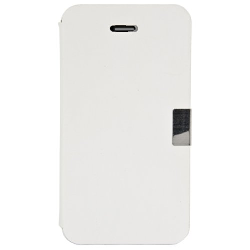 kwmobile Funda para Apple iPhone 4   4S - Carcasa con  Tapa Tipo Libro  para m  vil - Case Protector en  Blanco 