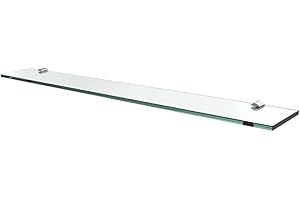 Meykoers étagère en Verre Transparent，1 Pièce étagère en Verre pour Salle de Bain,8 mm d'épaisseur étagère en Verre trempé，780x92mm