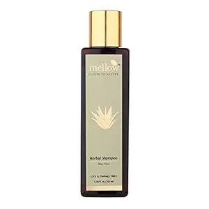 Mellow Herbal Aloevera Shampoo For Dry And Damaged Hair (100 ml) | Aloe Vera, Amla, Reetha, Shikakai & Bhringraj | Help in preventing hair fall and hair greying | Ayush Certified | 100% chemical-free