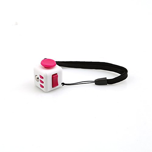LnLyin Stress Cube for Fidgeter Anxiety Attention Toy Relieves Stress And Anxiety for Children and Adults White and Rose