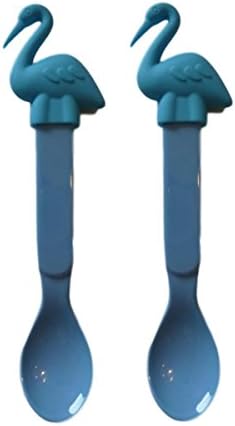 Unique Boutique Pelican Spoon Baby Spoon Children's Cutlery Baby Spoon Set of 2 Light Blue Swan Bird Blue