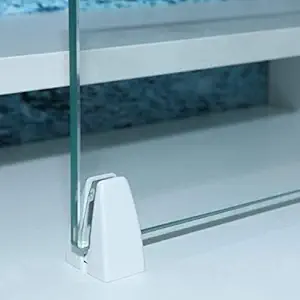 Evergreen Hardware Table PARTITION CLAMP - Slim for Wood as Well as Glass partitions (4mm to 12mm, White)