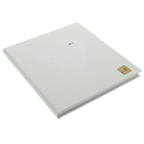 Goldbuch Gästebuch mit Lesezeichen, Love, 25 x 23 cm, 176 weiße Blankoseiten Schreibpapier, Beschichtetes Papier mit Silber- und Rotprägung, Weiß, 48080