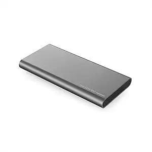 Homgee USB3.0 to mSATA SSD Enclosure Portable mSATA Solid State Drive Adapter High Speed USB3.0 SSD Enclosure Silver Gray