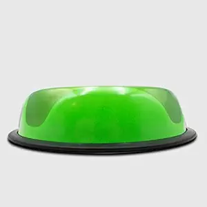 Coloured Duet Green Metal Bowls for Pets. (L)