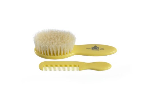 Kent BA28 Soft White Bristle Gentle Growth Shine Baby Hair Brush and Comb Set