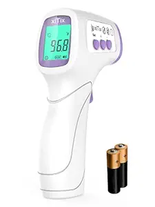 Vandelay xiTix Infrared Thermometer - Digital Thermometer Forehead - No Contact Forehead Thermometer for Adults and Kids- Fever Temperature Machine for Accurate Reading,Pack of 1,Plastic,White