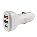 Produktbild tecnan Quick Charge 3.0 Auto Ladegerät KFZ 3 USB-Ports 5A Type-C Schnell-Lader Autoadapter Stecker Ladestecker für iPhone X XS Max 7 8 Plus, Samsung S7 S8 S9 Plus, HTC, Huawei P20 Pro, Sony [Weiss]