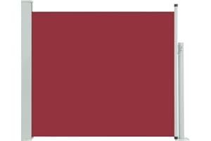 vidaXL Seitenmarkise Ausziehbar Sonnenschutz Sichtschutz Windschutz Seitenrollo Markise Seitenwandmarkise Balkon Garten Terrasse 100x300cm Rot