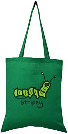 Special offer! 'Stripey' caterpllar green tote bag