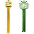 Green Apple Inc 5 Inch Valentine Yellow Green Smoking Glass Pipe, Pack of 2