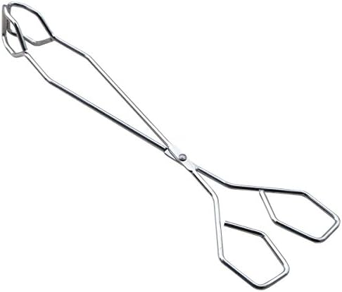 HAUXIONG Barbecue or Kitchen Tongs 25CM Stainless Steel - Handy Utensil For Cooking, Serving, Barbecue, Buffet, Salad, Ice, Oven （Silver）