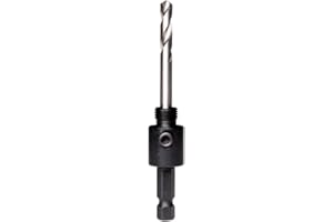 Starrett A1 Hole Saws Arbor - 14-30mm Screw Thread Hex Shank Arbor With 6.35mm High Speed Pilot Drill Bit - Quick Change Mandrel