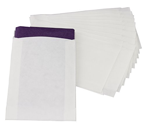 100 weiße Flachbeutel 6,3 x 9,3 cm Verpackung für Freudentränen Taschentücher, zum Basteln, als Gastgeschenk usw. -TOP QUALITÄT aus Deutschland von KuschelICH (100 Stk) - 3