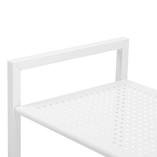 LANGRIA Küchenwagen Küche Roll Regale Allzweckwagen, 3 Ablage, Elfenbein Weiß - 8
