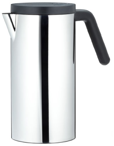 Alessi HOT IT Elektrischer Wasserkocher, aus Edelstahl, Deckel aus thermoplastischem Harz, schwarz